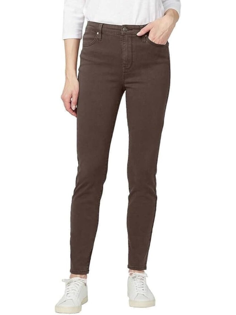 Hanna Tencel Blend Soft Stretch High Rise Skinny Pants size 8/29 brown